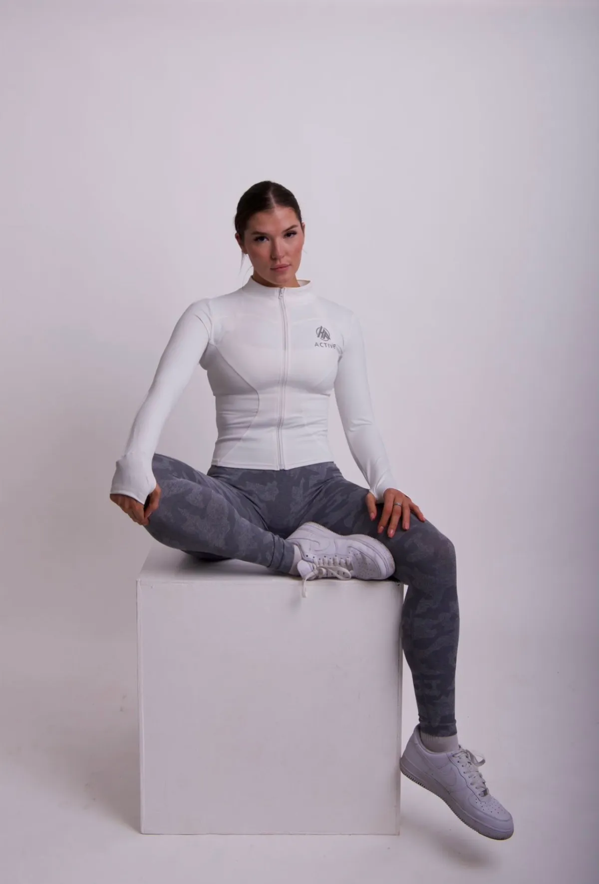 Grey Camo Seamless Leggings, view 4