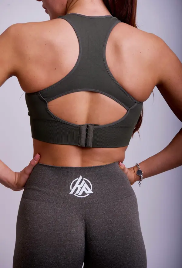 Khaki Green Sports Bra