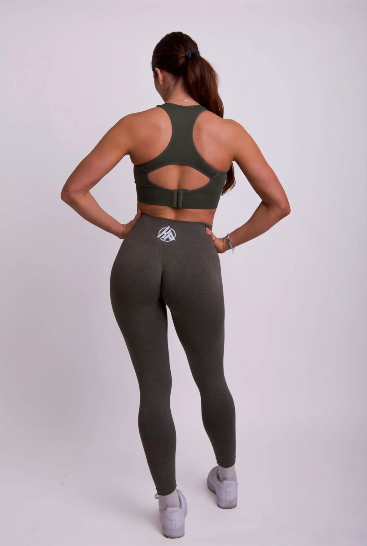 Khaki Green Sports Bra, view 2